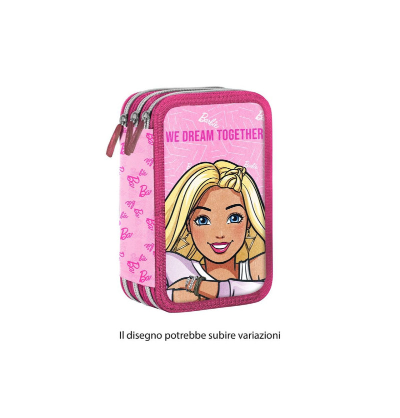 Astuccio 3 zip Barbie...