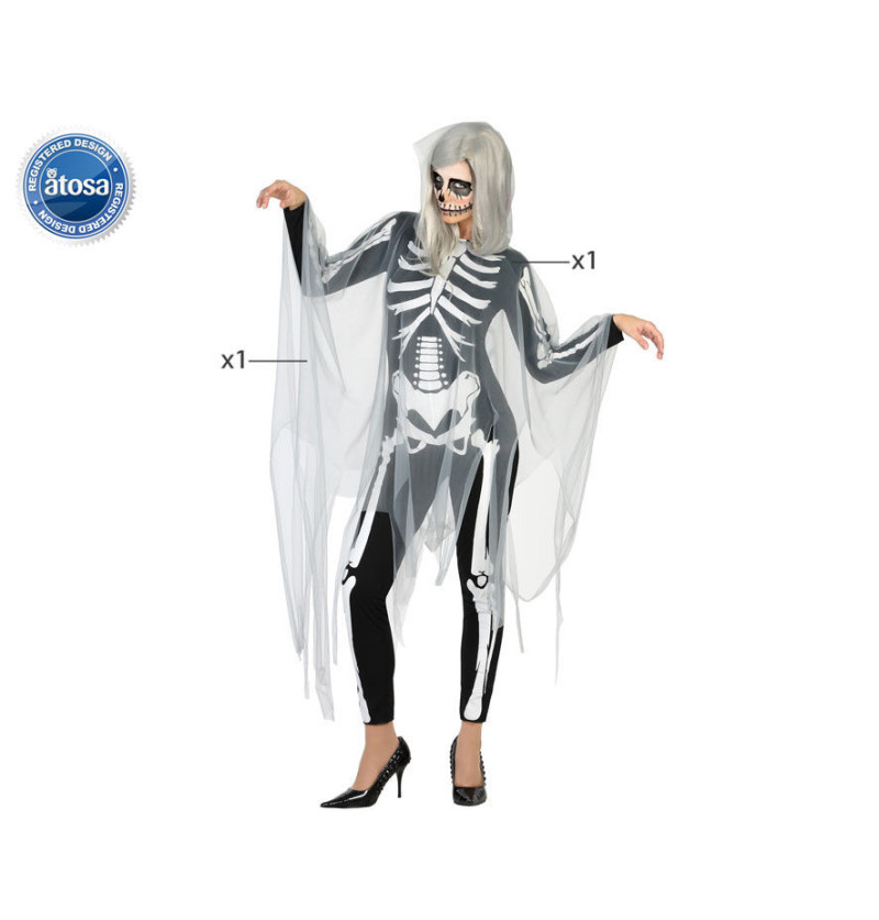 Costume scheletro XS-S