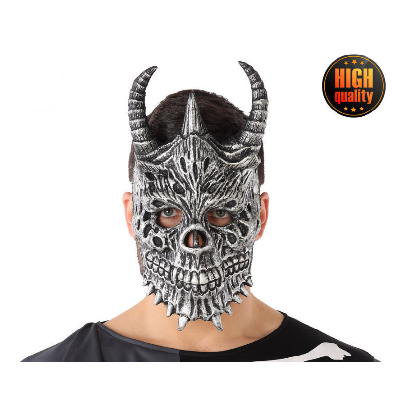 Maschera scheletro con corna